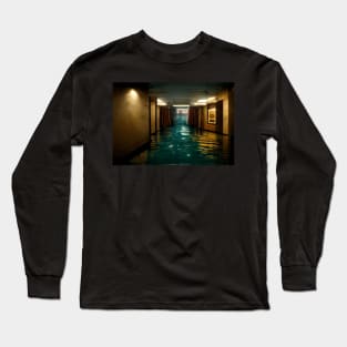 Hotel Hallway Flooded With Water /  Art Styles Different Long Sleeve T-Shirt